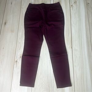 Belle Kim Gravel Tripleluxe Twill Pull on Legging Pants Bordeaux Size‎ 12
